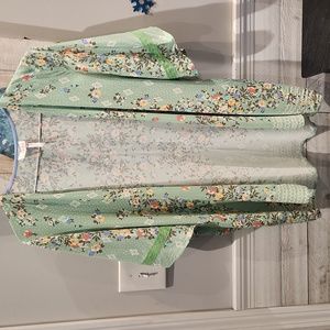 EUC 435 by Matilda Jane Clothing Girls sz 16 Floral open front Cardigan